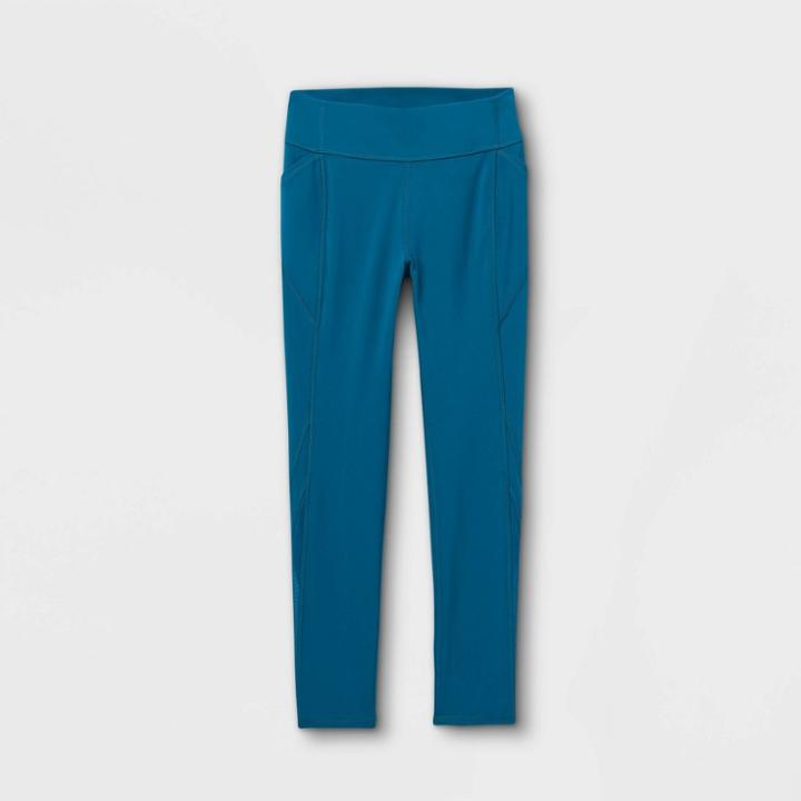 Girls' Mesh Pocket Leggings - All In Motion Teal