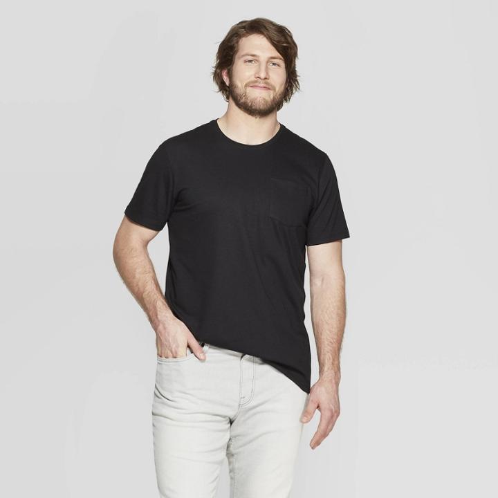 Men's Tall Short Sleeve Elevated Ultra-soft Crew Neck T-shirt - Goodfellow & Co Black