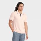 Men's Striped Standard Fit Short Sleeve Polo Sweater - Goodfellow & Co Pink