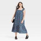 Women's Plus Size Flutter Short Sleeve A-line Dress - Knox Rose Teal Blue