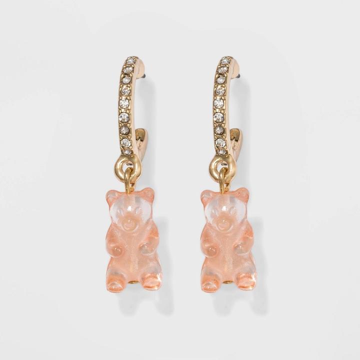 Sugarfix By Baublebar Gummy Bear Huggie Hoop Earrings - Blush, Women's, Pink