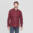 Men's Slim Fit Long Sleeve Northrop Poplin Button-down Shirt - Goodfellow & Co Scarlet Mystery S, Men's, Size: Small, Red