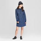 Women's Hooded Sweatshirt Dress - Universal Thread Indigo
