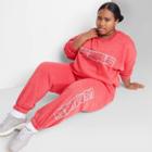 Women's Plus Size Fleece Sweatpants - Wild Fable Washed Red