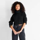 Women's Metallic Turtleneck Pullover Sweater - Future Collective With Kahlana Barfield Brown Black