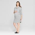 Maternity Cowl Neck Sweatshirt Dress - Isabel Maternity By Ingrid & Isabel Heather Gray