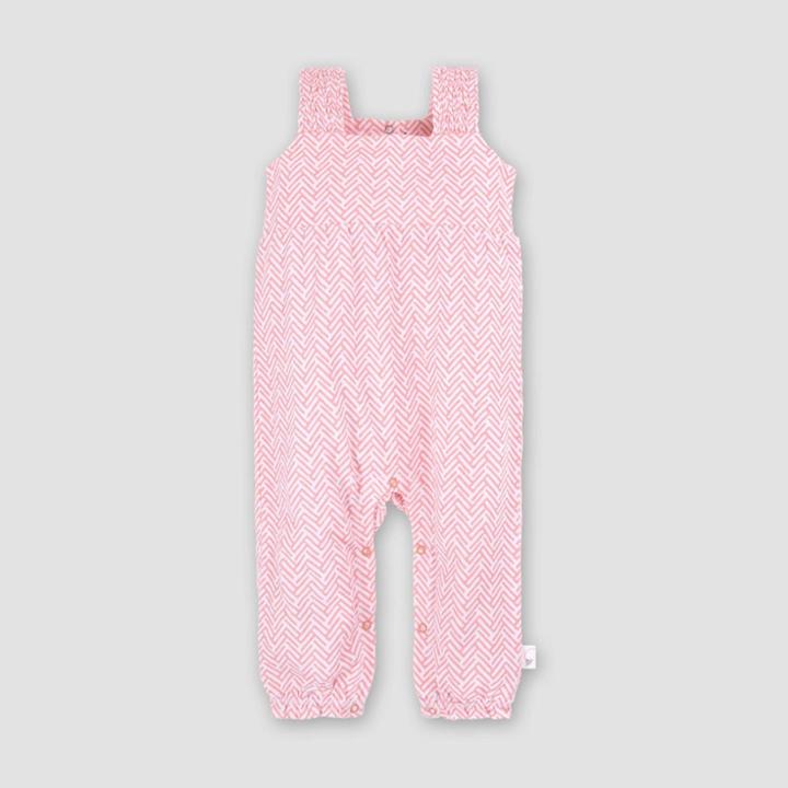Burt's Bees Baby Baby Girls' Organic Cotton World Chevron Jumpsuit - Pink