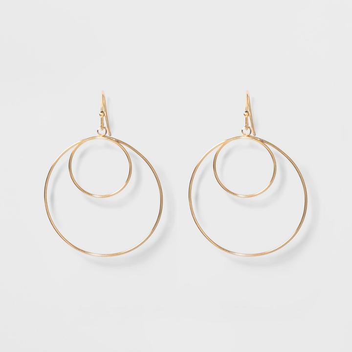 Two Circles Small Hoop Earrings - A New Day Gold