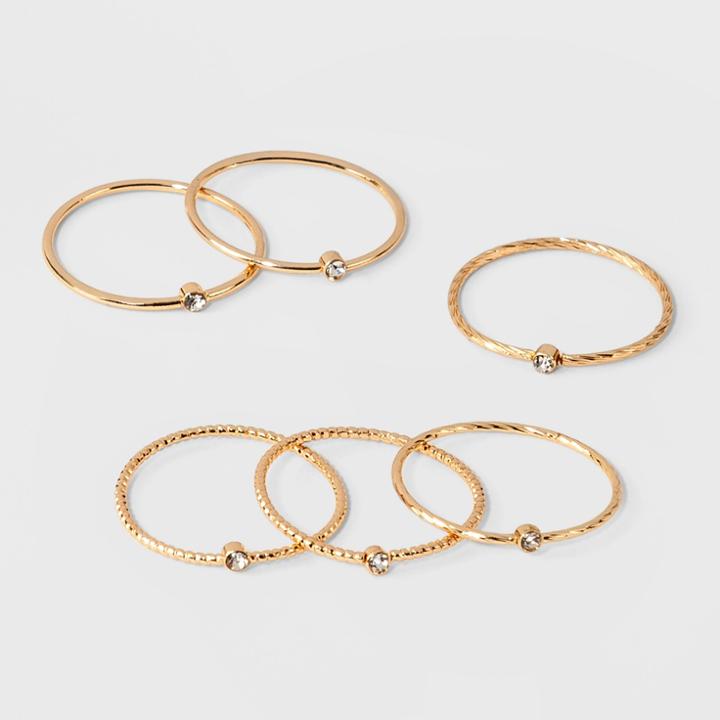 Target Clear Stone Set Of Six Rings - A New Day Gold/clear