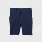 Girls' Flat Front Stretch Uniform Shorts - Cat & Jack Navy