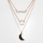 Girls' Sparkle, Star & Moon Necklace - Cat & Jack Rose Gold