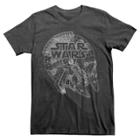 Men's Star Wars Ship Schematic 3d Ink T-shirt - Charcoal