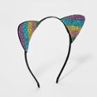 Cat & Jack Girls' Metallic Headband With Satin Ribbon Wrap,