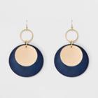 Disc & Coin Fishhook Earrings - A New Day Blue/gold