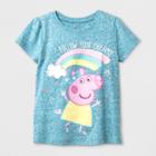 Toddler Girls' Peppa Pig Short Sleeve T-shirt - Blue