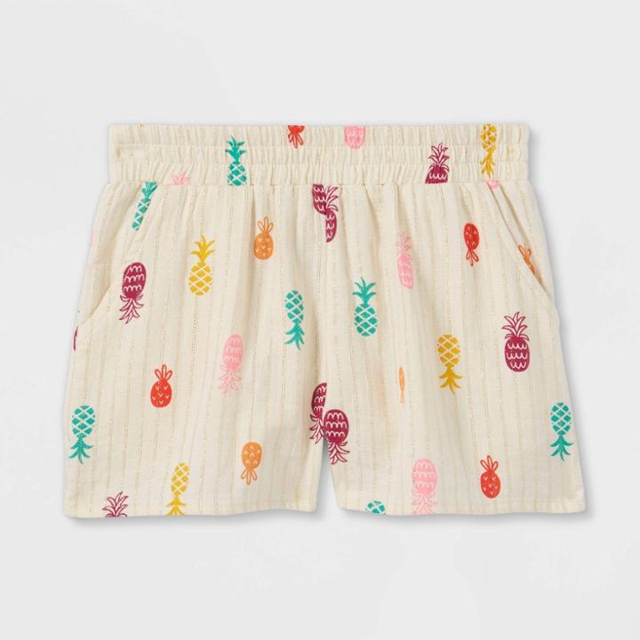 Girls' Floral Pull-on Shorts - Cat & Jack Off-white