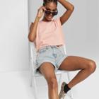 Women's Rolled-cuff Jean Mom Shorts - Wild Fable Light Wash