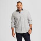 Men's Big & Tall Long Sleeve Cotton Slub Texture Button-down Shirt - Goodfellow & Co Jamestown Blue