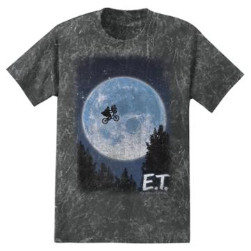 Men's E.t. The Extra-terrestrial Cover T-shirt - Silver Acid Wash