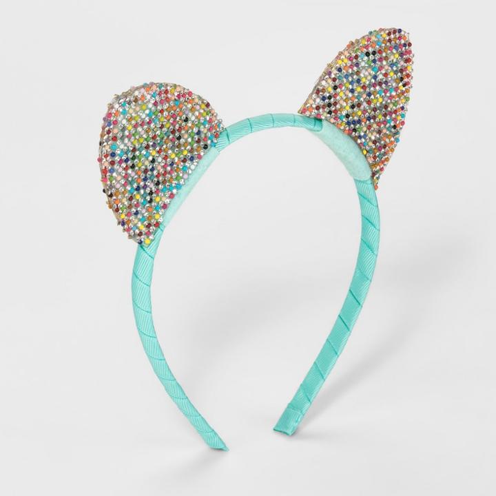 Girls' Rainbow Stone Cat Ear Headband - Cat & Jack,