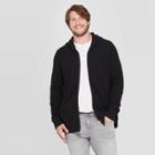 Men's Big & Tall Casual Fit Full-zip Hooded Sweatshirt - Goodfellow & Co Black
