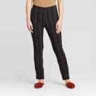 Women's Plaid High-rise Skinny Ankle Length Pants - A New Day Black