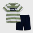 Levi's Baby Boys' Graphic Short Sleeve Top & Bottom Set - White/gray
