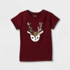 Girls' Short Sleeve 'reindeer' Flip Sequin T-shirt - Cat & Jack Burgundy