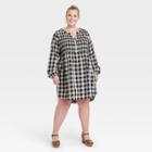 Women's Plus Size Long Sleeve Dress - Knox Rose Black Plaid