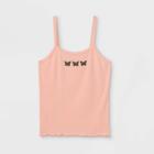 Girls' Embroidered Rib-knit Cami Tank Top - Art Class Pink