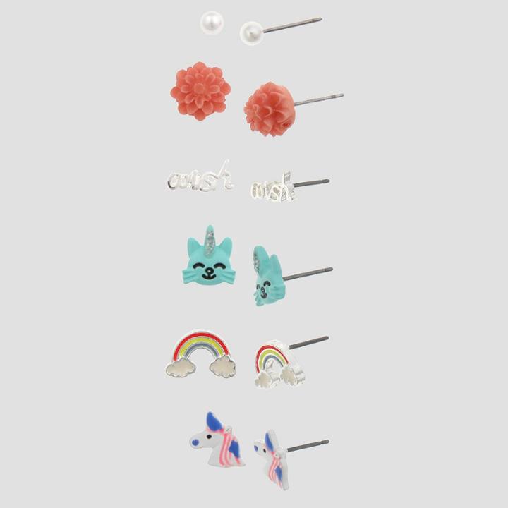 Girls' 6pc Unicorns, Rainbow & Wish Earrings - Cat & Jack,