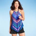 Women's Cowl Neck Tankini Top - Aqua Green Warm