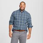 Target Men's Tall Standard Fit Long Sleeve Soft Wash Northrop Button-down Shirt - Goodfellow & Co Cyber Blue
