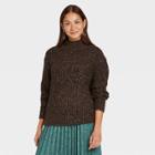 Women's Mock Turtleneck Pullover Sweater - A New Day Black