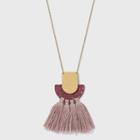 Speckled And Layered Half Moon And Tassel Pendant Necklace - Universal Thread