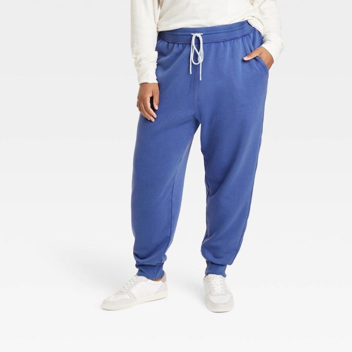 Women's Plus Size High-rise Fleece Jogger Pants - Universal Thread Blue
