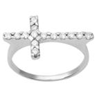 2/5 Ct. T.w. Journee Collection Round Cut Cz Prong Set Cross Ring In Sterling Silver -