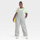 Women's Plus Size Loose Fit Denim Overalls - Universal Thread Gray