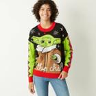 Women's Star Wars Baby Yoda Holiday Pullover Sweater - Black