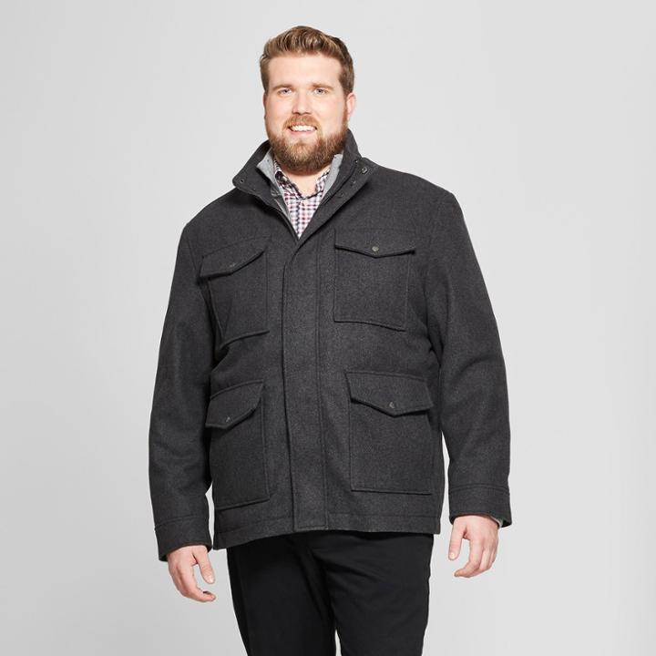 Target Men's Big & Tall Reversible Military Jacket - Goodfellow & Co Gray