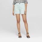Women's High-rise Chino Shorts - A New Day Turquoise