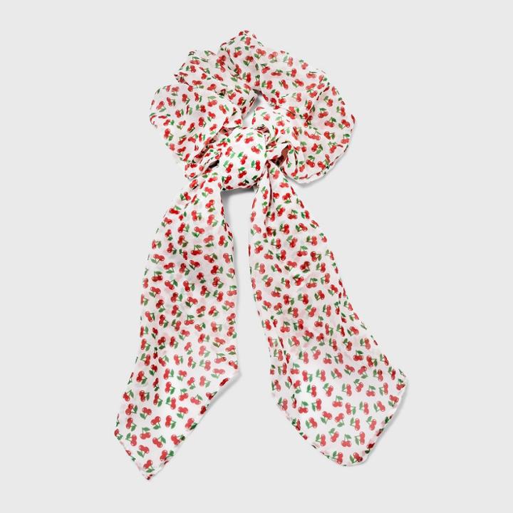 Jumbo Hair Twister With Cherry Print Scarf Tails - Wild Fable Red