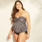 Maternity Leopard Print Bandeau Tankini D/dd Cup - Isabel Maternity By Ingrid & Isabel Brown L, Girl's,