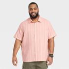 Men's Big & Tall Short Sleeve Woven Novelty Button-down Shirt - Goodfellow & Co Pink