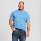 Men's Tall Short Sleeve Henley Shirt - Goodfellow & Co Blue Beam