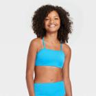 Girls' Cyber Bandeau Bralette Swimsuit Top - Art Class Turquoise Blue