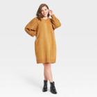 Women's Plus Size Balloon Long Sleeve Sweater Dress - Who What Wear Brown