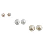 Target 3 Pair Faux Pearl Stud Earrings - Silver/grey, Women's, White