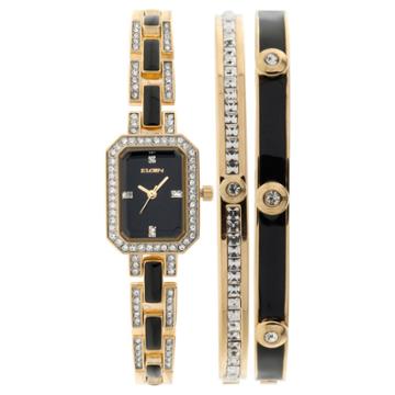 Women's Elgin Watch - Black, Gold