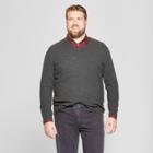 Men's Big & Tall Long Sleeve V-neck Sweater - Goodfellow & Co Medium Heather Gray